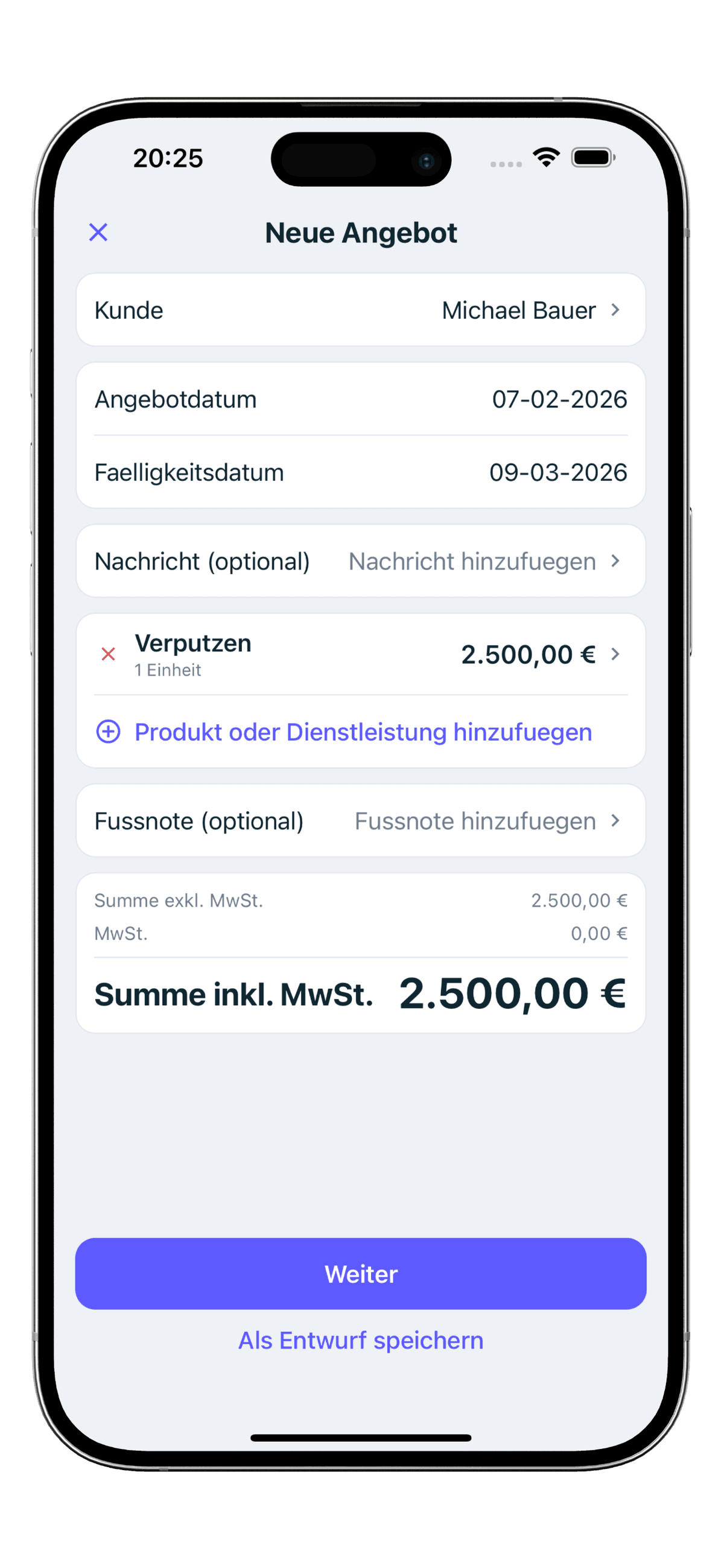 Angebote Erstellen