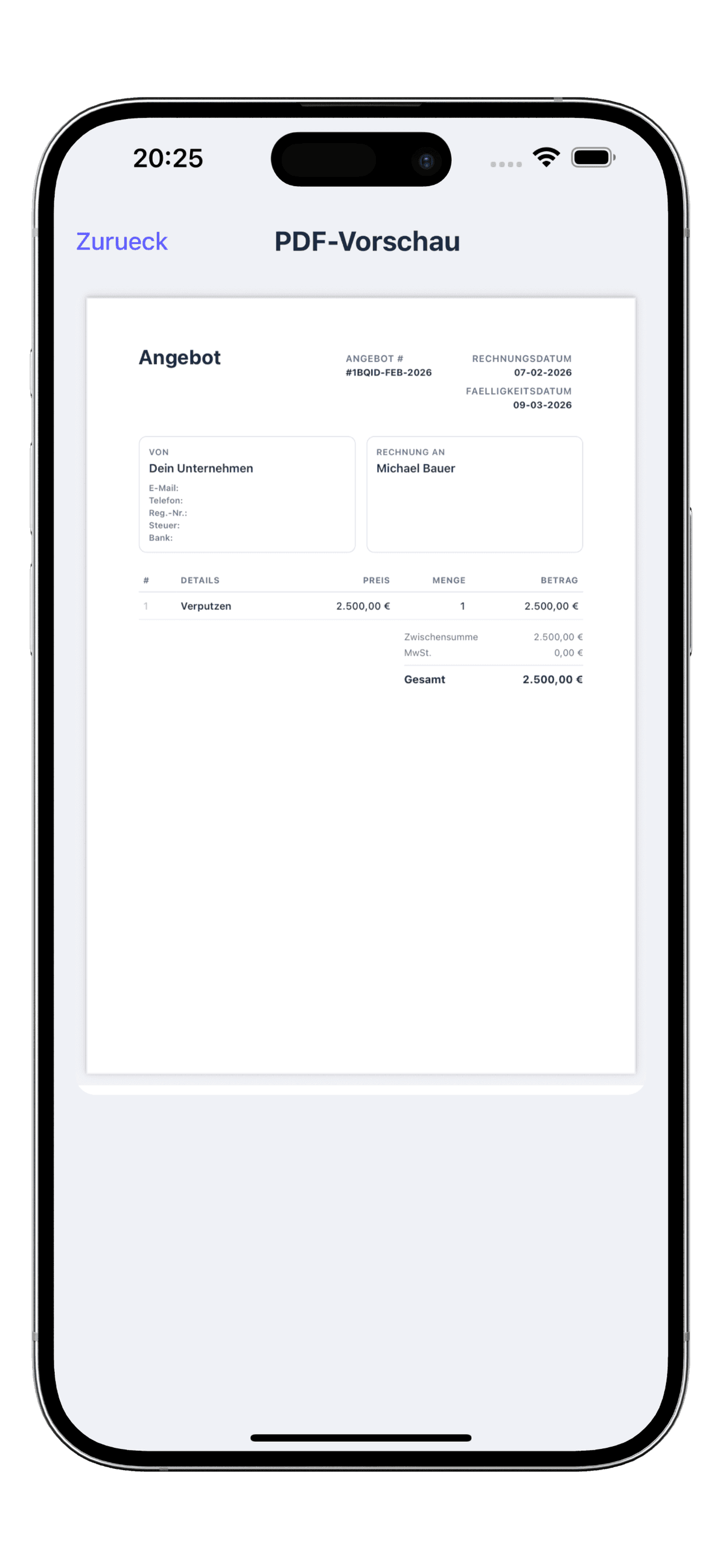 Direkt an den Kunden Senden